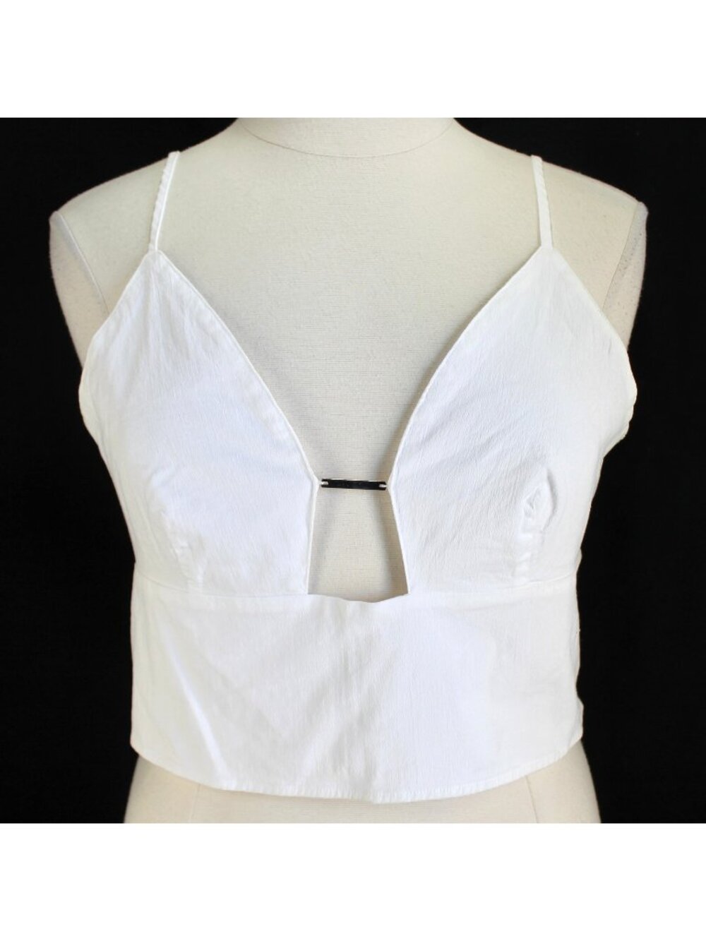 Abercrombie & Fitch Slim Hardware Cutout Top Womens Size XL White Crop Cami NEW